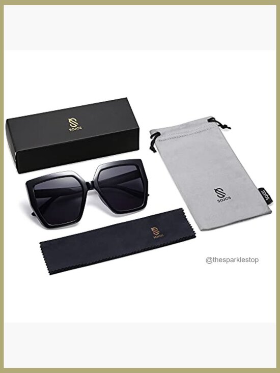 Oversized Plastic Sunglasses with UV400 Protection and Metal Hinges main image 6